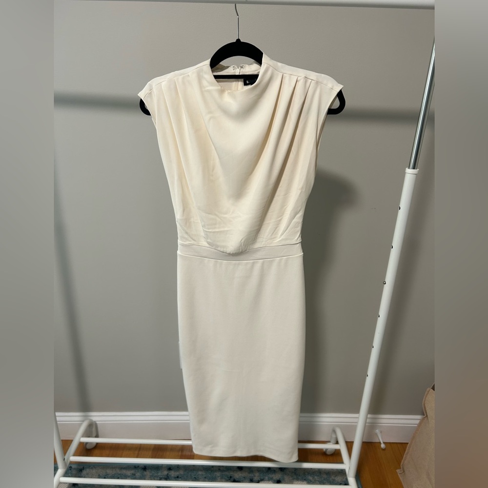 Express Dress - lightly used- White Fitted Midi